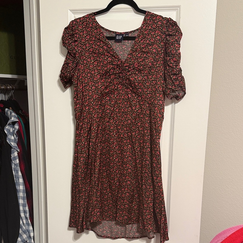 GAP Women's Mini Dress - Black and Pink Floral NWT